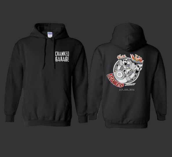 Cranked Garage Long Sleeve Hooded Sweatshirt