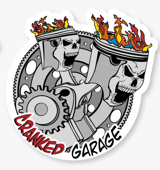 Cranked Garage 3"x3" Sticker