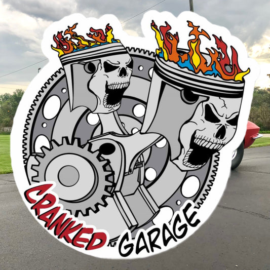 Cranked Garage 3"x3" Sticker